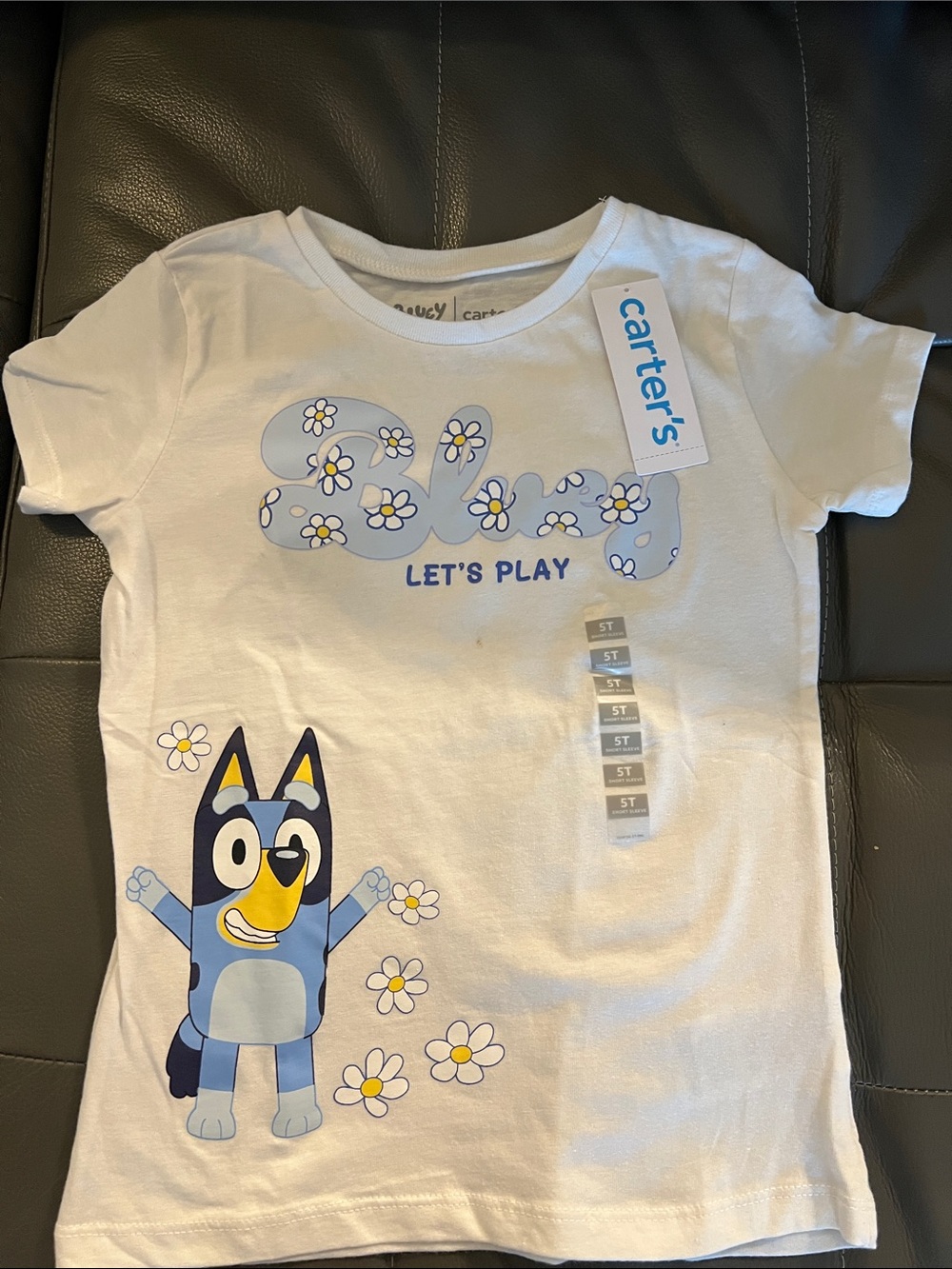 Carter's White & Blue 'Let's Play' Daisy Character Tee